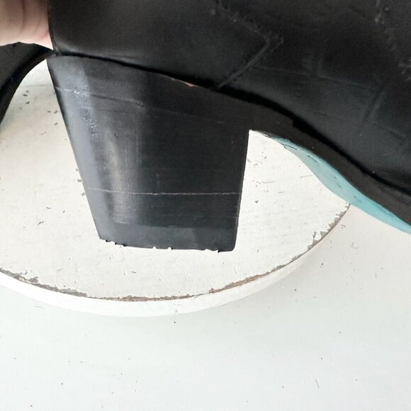 NEW Lane CHELSEA Womens Cowboy Bootie 6.5 Western Black Leather Short Boots - Picture 8 of 12